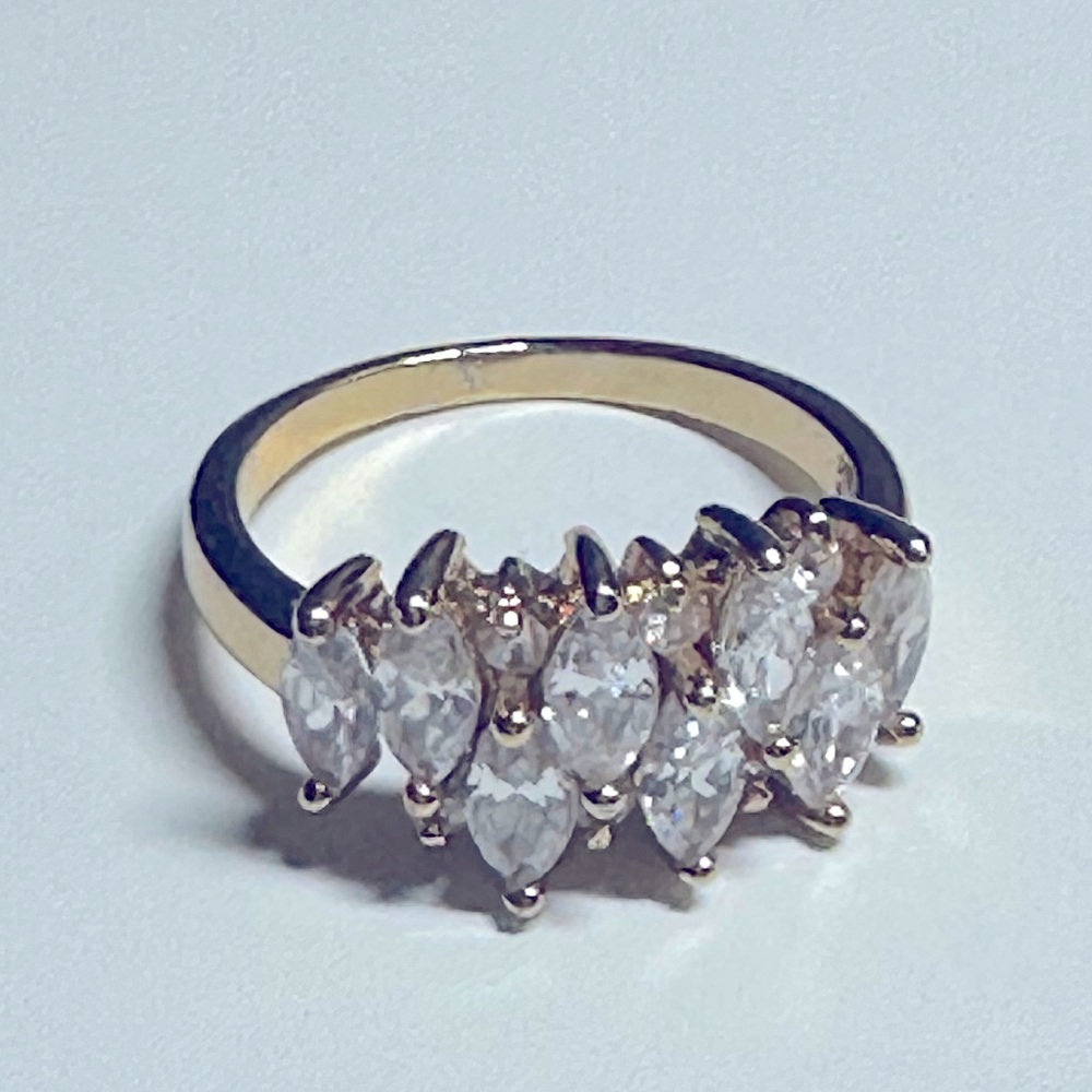 Gold plated cz diamond ring